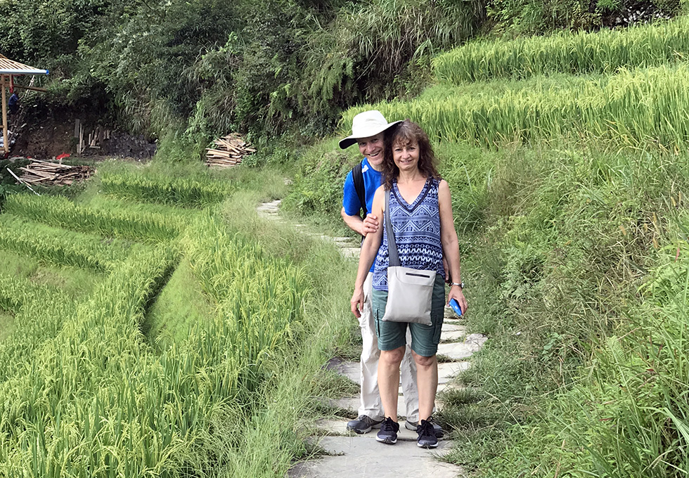 Hiking in the fields