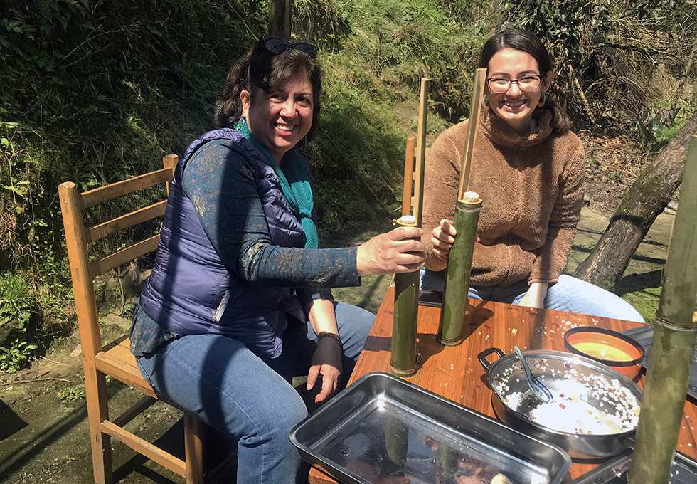 Bamboo Rice Making