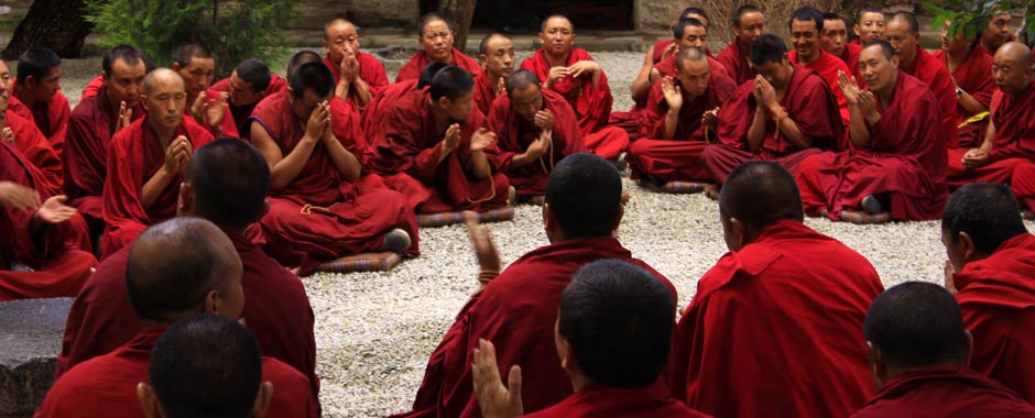 Monks debating at Sera Monastery