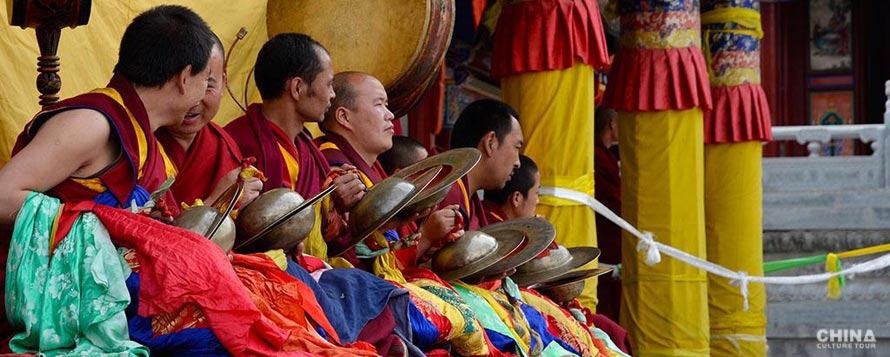 Ceremony in a Tibetan monastery