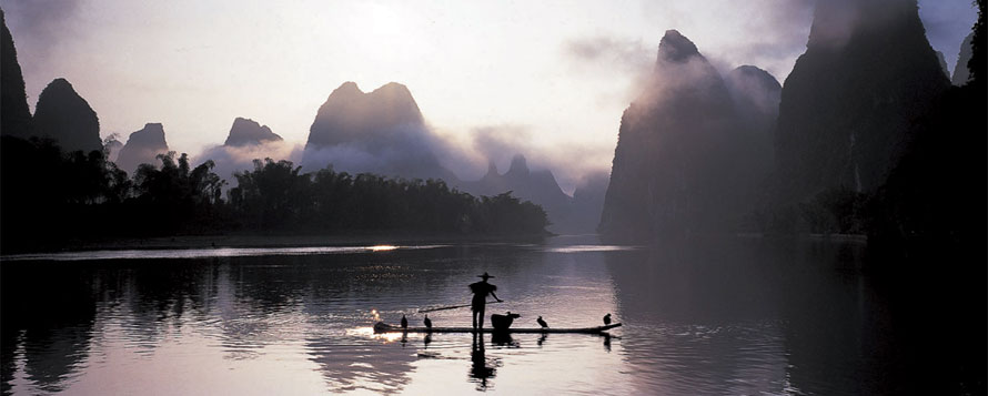 Fisher man fishing on Li River